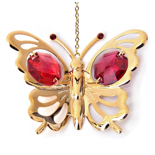 24K Gold Plated Mini Butterfly Ornament W/ Swarovski | Mascot USA