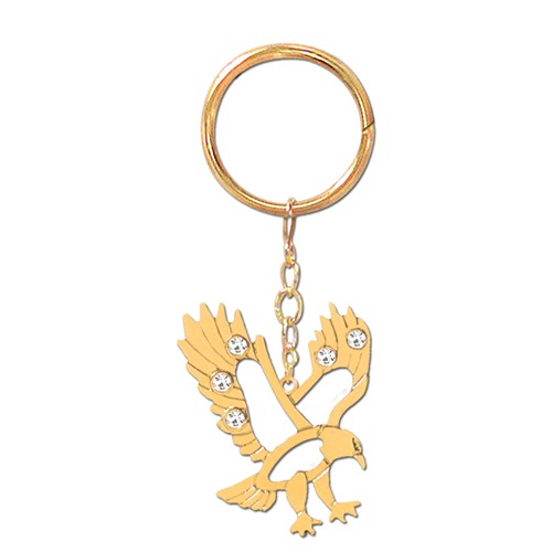 24K Gold Plated Eagle Icon Key Chain W/Swarovski | Mascot USA