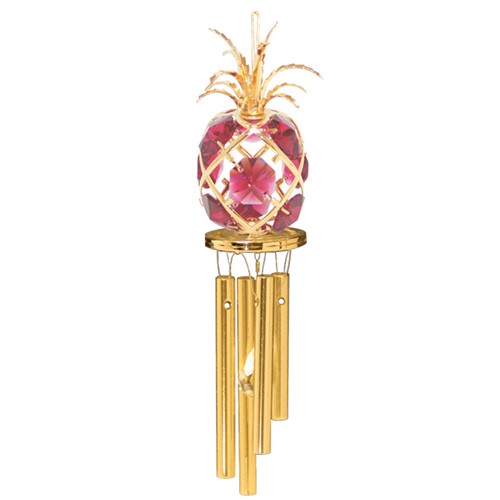 24k Gold Plated Pineapple Wind Chime W/ Swarovski Element Crystal(10 Colors)